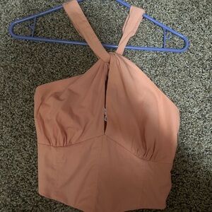 Peach Halter Neck Women's Top